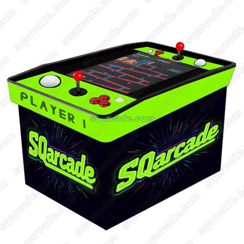 60-in-1 Foldable Cocktail Table Arcade Machine-Black & green theme